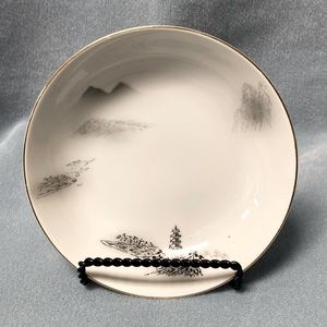 Fukagawa Arita Desert or Fruit Bowl Black Mountains and Pagoda